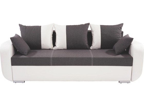 Dreisitzer-sofa Faro - Chromfarben/Schwarz, KONVENTIONELL, Holz/Textil (225/90/92cm) Dreisitzer-sofa Faro - Chromfarben/Schwarz, KONVENTIONELL, Holz/Textil (225/90/92cm)