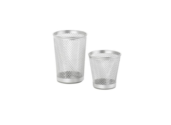 Držiak Na Ceruzky Mesh 681013 - farby striebra, kov (7cm) - HOMEZONE Držiak Na Ceruzky Mesh 681013 - farby striebra, kov (7cm) - HOMEZONE