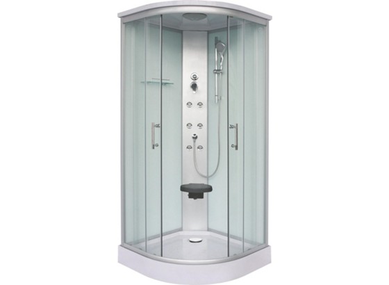 Duschkabine Rumba - Chromfarben, KONVENTIONELL, Glas/Metall (90/90/215cm) Duschkabine Rumba - Chromfarben, KONVENTIONELL, Glas/Metall (90/90/215cm)