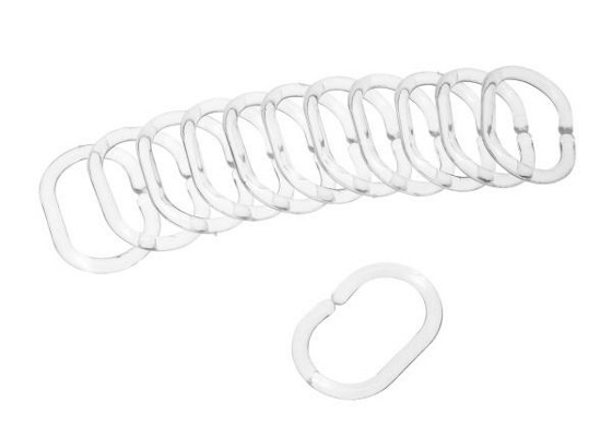 Duschvorhangringe Robbie, 12 Stk. - Klar (5/6cm) Duschvorhangringe Robbie, 12 Stk. - Klar (5/6cm)