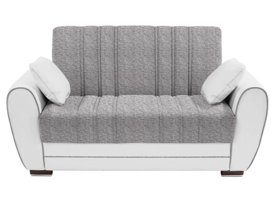 Dvojsedák Pelin - biela/svetlosivá, Moderný, drevený materiál/textil (162/85/90cm) Dvojsedák Pelin - biela/svetlosivá, Moderný, drevený materiál/textil (162/85/90cm)