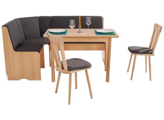 Eckbankgruppe Bamberg 6 - Grau, KONVENTIONELL, Holzwerkstoff/Textil (124/164cm) Eckbankgruppe Bamberg 6 - Grau, KONVENTIONELL, Holzwerkstoff/Textil (124/164cm)