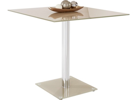Esstisch Fion 80 - Taupe, MODERN, Glas (80/76/80cm) Esstisch Fion 80 - Taupe, MODERN, Glas (80/76/80cm)