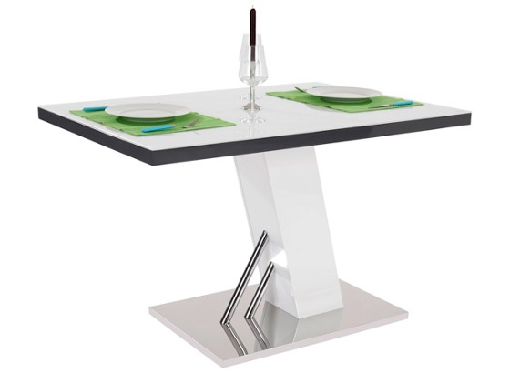 Esstisch Metz 120 - Edelstahlfarben/Weiß, MODERN, Glas/Holzwerkstoff (120/76/80cm) Esstisch Metz 120 - Edelstahlfarben/Weiß, MODERN, Glas/Holzwerkstoff (120/76/80cm)