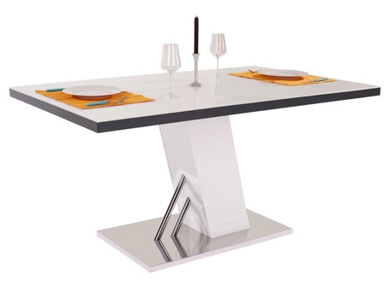 Esstisch Metz 160 - Edelstahlfarben/Weiß, MODERN, Glas/Holzwerkstoff (160/76/90cm) Esstisch Metz 160 - Edelstahlfarben/Weiß, MODERN, Glas/Holzwerkstoff (160/76/90cm)