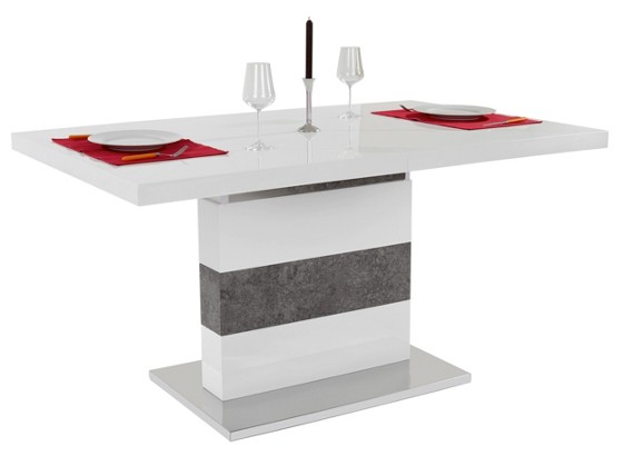Esstisch Ralf 160 Az - Edelstahlfarben/Weiß, MODERN, Holzwerkstoff/Metall (160-200/76/90cm) - LUCA BESSONI Esstisch Ralf 160 Az - Edelstahlfarben/Weiß, MODERN, Holzwerkstoff/Metall (160-200/76/90cm) - LUCA BESSONI