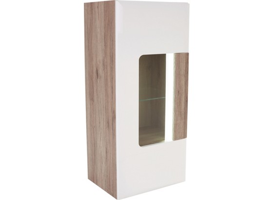 Falivitrin Toronto - tölgy színű/fehér, modern, üveg/faanyagok (44,9/114,5/35,2cm) - OMBRA Falivitrin Toronto - tölgy színű/fehér, modern, üveg/faanyagok (44,9/114,5/35,2cm) - OMBRA