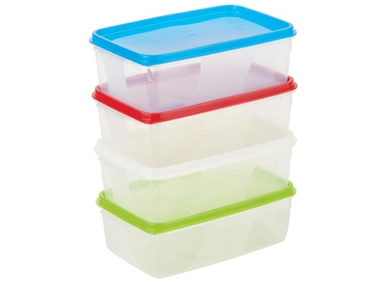 Frischhaltebox 1 Liter - Blau/Rot, KONVENTIONELL, Kunststoff (12/6.5/18cm) Frischhaltebox 1 Liter - Blau/Rot, KONVENTIONELL, Kunststoff (12/6.5/18cm)