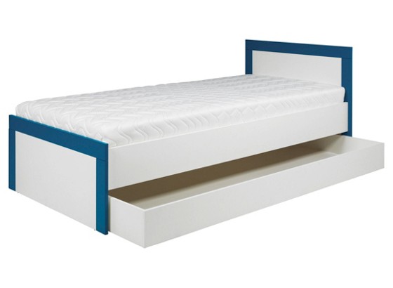 Futonová Postel Derby - bílá/tyrkysová, Moderní, dřevěný materiál (204/78,5/96,5cm) Futonová Postel Derby - bílá/tyrkysová, Moderní, dřevěný materiál (204/78,5/96,5cm)