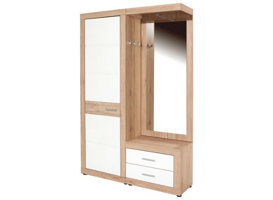 Garderobe Malta - Eichefarben/Weiß, MODERN, Holzwerkstoff (130/196,8/36cm) Garderobe Malta - Eichefarben/Weiß, MODERN, Holzwerkstoff (130/196,8/36cm)