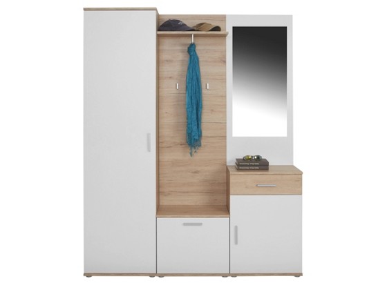 Garderobe Mia - Eichefarben/Weiß, MODERN, Glas/Holzwerkstoff (150/190/30cm) Garderobe Mia - Eichefarben/Weiß, MODERN, Glas/Holzwerkstoff (150/190/30cm)