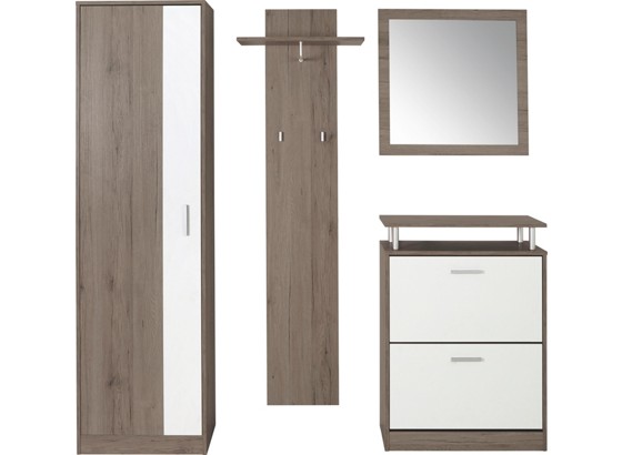 Garderobenset Pop - Braun/Weiß, MODERN, Glas/Holzwerkstoff (179/190/32cm) Garderobenset Pop - Braun/Weiß, MODERN, Glas/Holzwerkstoff (179/190/32cm)
