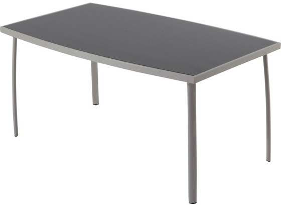 Gartentisch Natalie I - Silberfarben/Schwarz, KONVENTIONELL, Glas/Metall (88/72/148cm) - OMBRA Gartentisch Natalie I - Silberfarben/Schwarz, KONVENTIONELL, Glas/Metall (88/72/148cm) - OMBRA