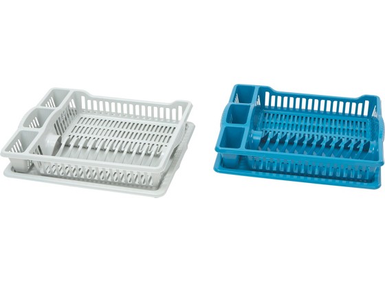 Geschirrabtropfkorb Jess - Blau/Weiß, Kunststoff (46,5/36/9cm) - OMBRA Geschirrabtropfkorb Jess - Blau/Weiß, Kunststoff (46,5/36/9cm) - OMBRA