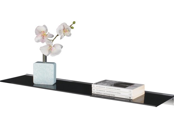 Glas- Wandboard Larry - Alufarben/Schwarz, MODERN, Glas/Kunststoff (80/20/4,8cm) - HOMEZONE Glas- Wandboard Larry - Alufarben/Schwarz, MODERN, Glas/Kunststoff (80/20/4,8cm) - HOMEZONE