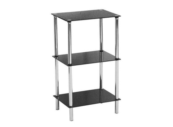 Glasregal Glare - Chromfarben/Schwarz, MODERN, Glas/Metall (40/70/30cm) Glasregal Glare - Chromfarben/Schwarz, MODERN, Glas/Metall (40/70/30cm)