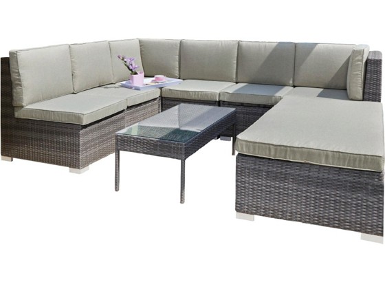 Greemotion Loungegarnitur Malibu - Braun/Grau, MODERN, Kunststoff/Metall (194/272/218cm) - GREEMOTION Greemotion Loungegarnitur Malibu - Braun/Grau, MODERN, Kunststoff/Metall (194/272/218cm) - GREEMOTION