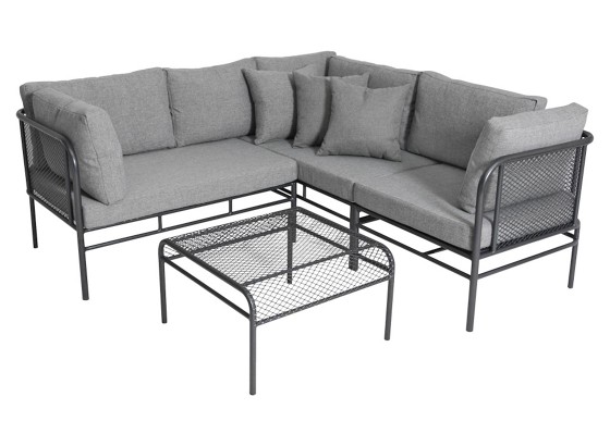 Greemotion Loungegarnitur Toulouse 4-tlg. - Anthrazit, KONVENTIONELL, Metall (187/217cm) - GREEMOTION Greemotion Loungegarnitur Toulouse 4-tlg. - Anthrazit, KONVENTIONELL, Metall (187/217cm) - GREEMOTION