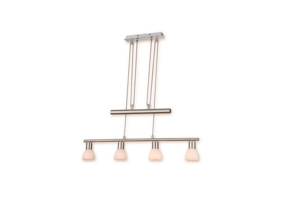 Hängeleuchte Aurelio - Weiß/Nickelfarben, KONVENTIONELL, Glas/Metall (80/10/160cm) - OMBRA Hängeleuchte Aurelio - Weiß/Nickelfarben, KONVENTIONELL, Glas/Metall (80/10/160cm) - OMBRA