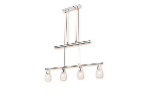 Hängeleuchte Dija - Chromfarben/Klar, KONVENTIONELL, Glas/Metall (78/7,5/160cm) - OMBRA Hängeleuchte Dija - Chromfarben/Klar, KONVENTIONELL, Glas/Metall (78/7,5/160cm) - OMBRA
