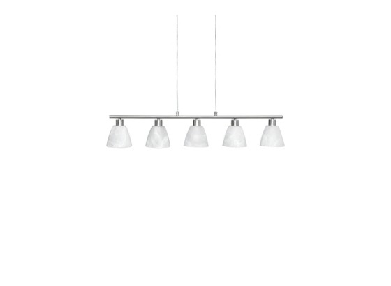 Hängeleuchte Renate - Weiß/Nickelfarben, KONVENTIONELL, Glas/Metall (93cm) - OMBRA Hängeleuchte Renate - Weiß/Nickelfarben, KONVENTIONELL, Glas/Metall (93cm) - OMBRA