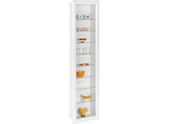 Hängevitrine Bora 9 - Weiß, MODERN, Glas/Holz (42/168,5/17cm) Hängevitrine Bora 9 - Weiß, MODERN, Glas/Holz (42/168,5/17cm)