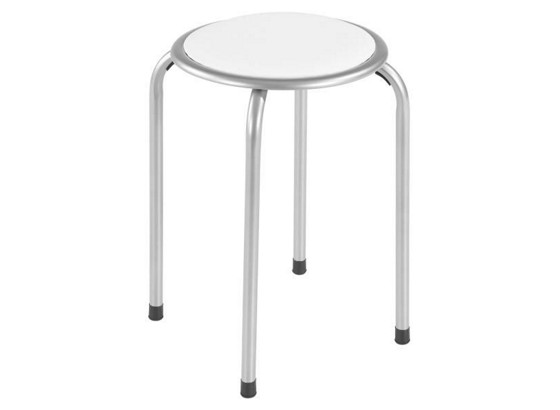Hocker Raki - Weiß, MODERN, Metall (39/45cm) Hocker Raki - Weiß, MODERN, Metall (39/45cm)