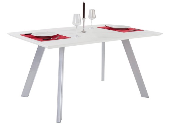 Jedálenský Stôl Franz - hliníkové farby/biela, Moderný, kov/drevený materiál (150/75/90cm) Jedálenský Stôl Franz - hliníkové farby/biela, Moderný, kov/drevený materiál (150/75/90cm)