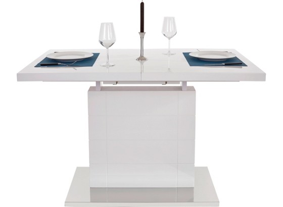 Jedálenský Stôl Raymond 120 Az - biela/farby nerezovej ocele, Moderný, kov/drevený materiál (120-160/76/80cm) Jedálenský Stôl Raymond 120 Az - biela/farby nerezovej ocele, Moderný, kov/drevený materiál (120-160/76/80cm)