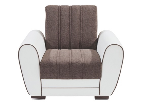 Jednosjed Fotelja - bijela/siva, Moderno, drvni materijal/koža (100/85/90cm) Jednosjed Fotelja - bijela/siva, Moderno, drvni materijal/koža (100/85/90cm)