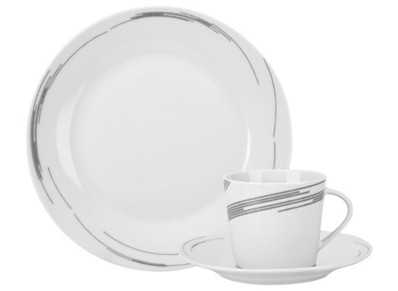 Kaffeeservice Justus - Weiß/Grau, KONVENTIONELL, Keramik - OMBRA Kaffeeservice Justus - Weiß/Grau, KONVENTIONELL, Keramik - OMBRA