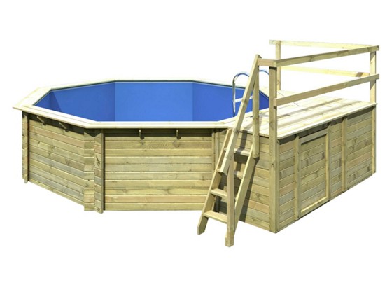 Karibu Poolset 75211 Sonnendeck M - Naturfarben, KONVENTIONELL, Holz (400/124/400cm) - KARIBU Karibu Poolset 75211 Sonnendeck M - Naturfarben, KONVENTIONELL, Holz (400/124/400cm) - KARIBU