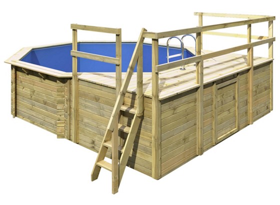 Karibu Poolset 75213 Sonnendeck L - Naturfarben, KONVENTIONELL, Holz (400/124/400cm) - KARIBU Karibu Poolset 75213 Sonnendeck L - Naturfarben, KONVENTIONELL, Holz (400/124/400cm) - KARIBU