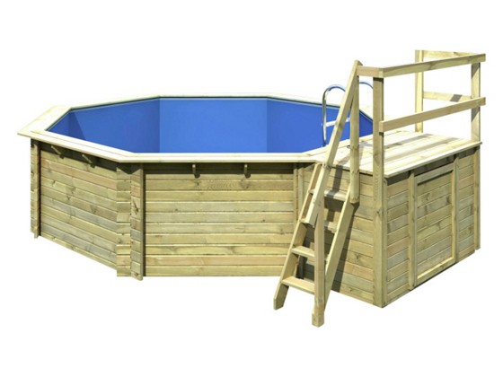 Karibu Poolset Summer 2 Sonnendeck S - Naturfarben, KONVENTIONELL, Holz (470/124/470cm) - KARIBU Karibu Poolset Summer 2 Sonnendeck S - Naturfarben, KONVENTIONELL, Holz (470/124/470cm) - KARIBU