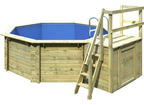 Karibu Poolset Summer Sonnendeck S - Naturfarben, KONVENTIONELL, Holz (400/124/400cm) - KARIBU Karibu Poolset Summer Sonnendeck S - Naturfarben, KONVENTIONELL, Holz (400/124/400cm) - KARIBU