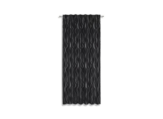 Készfüggöny Vegas - fekete/ezüst színű, konvencionális, textil (135/245cm) Készfüggöny Vegas - fekete/ezüst színű, konvencionális, textil (135/245cm)