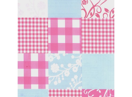 Klebefolie Dessin Patch Work - Blau/Pink, KONVENTIONELL, Kunststoff (45/150cm) Klebefolie Dessin Patch Work - Blau/Pink, KONVENTIONELL, Kunststoff (45/150cm)