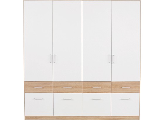 Kleiderschrank AAlen-extra - Eichefarben/Weiß, KONVENTIONELL, Holzwerkstoff (181/197/54cm) Kleiderschrank AAlen-extra - Eichefarben/Weiß, KONVENTIONELL, Holzwerkstoff (181/197/54cm)