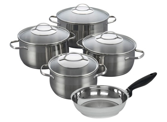 Kochtopfset Serrano - Edelstahlfarben/Transparent, KONVENTIONELL, Glas/Metall - KELOMAT Kochtopfset Serrano - Edelstahlfarben/Transparent, KONVENTIONELL, Glas/Metall - KELOMAT