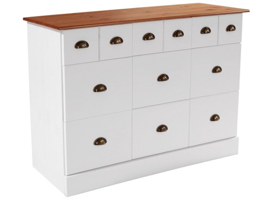 Kommode Aris - Weiß/Braun, MODERN, Holz (133/79,5/38,5cm) Kommode Aris - Weiß/Braun, MODERN, Holz (133/79,5/38,5cm)