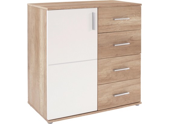 Kommode Ina 02 - Eichefarben/Weiß, MODERN, Holzwerkstoff (88,2/95,1/38,6cm) Kommode Ina 02 - Eichefarben/Weiß, MODERN, Holzwerkstoff (88,2/95,1/38,6cm)