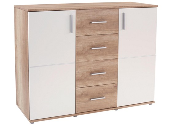 Kommode Ina 03 - Eichefarben/Weiß, MODERN, Holzwerkstoff (132,2/95,1/38,6cm) Kommode Ina 03 - Eichefarben/Weiß, MODERN, Holzwerkstoff (132,2/95,1/38,6cm)