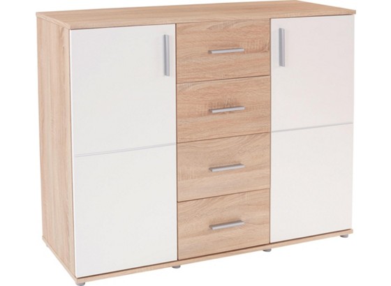 Kommode Ina 03 - Weiß/Sonoma Eiche, MODERN, Holzwerkstoff (132,2/95,1/38,6cm) Kommode Ina 03 - Weiß/Sonoma Eiche, MODERN, Holzwerkstoff (132,2/95,1/38,6cm)
