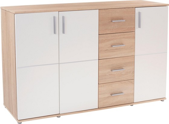 Kommode Ina 05 - Weiß/Sonoma Eiche, MODERN, Holzwerkstoff (175,6/95,1/38,6cm) Kommode Ina 05 - Weiß/Sonoma Eiche, MODERN, Holzwerkstoff (175,6/95,1/38,6cm)