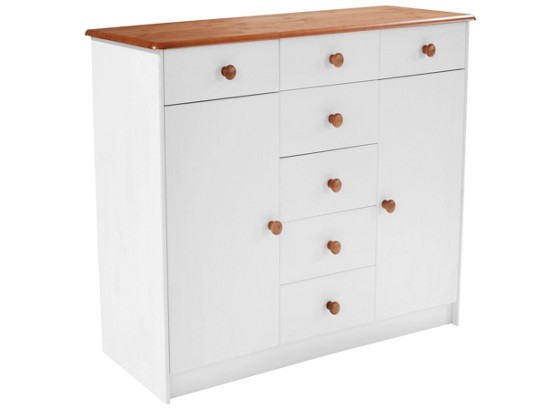 Kommode Rom - Weiß/Kieferfarben, MODERN, Holz (117,5/86/34cm) Kommode Rom - Weiß/Kieferfarben, MODERN, Holz (117,5/86/34cm)