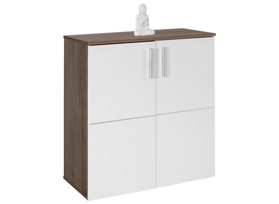 Komód Ina - sötétbarna/fehér, modern, faanyagok (88,2/95,1/38,6cm) Komód Ina - sötétbarna/fehér, modern, faanyagok (88,2/95,1/38,6cm)