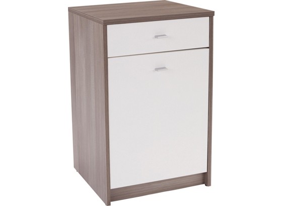 Komoda 4-you Yuk02 - bílá/tmavě hnědá, Moderní, dřevěný materiál (50/85,4/34,6cm) Komoda 4-you Yuk02 - bílá/tmavě hnědá, Moderní, dřevěný materiál (50/85,4/34,6cm)