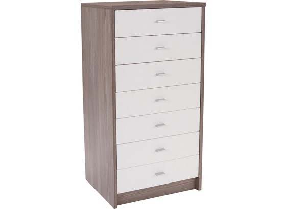 Komoda 4-you Yuk11 - biela/tmavohnedá, Moderný, drevený materiál (50/111,4/34,6cm) Komoda 4-you Yuk11 - biela/tmavohnedá, Moderný, drevený materiál (50/111,4/34,6cm)