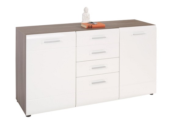 Komoda Avensis - biela/tmavohnedá, Moderný, drevo (150/82,6/43,1cm) Komoda Avensis - biela/tmavohnedá, Moderný, drevo (150/82,6/43,1cm)