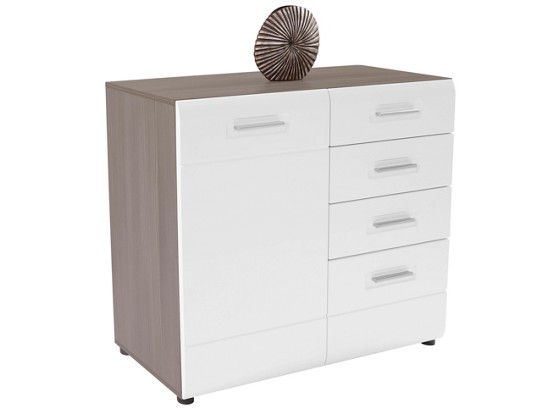 Komoda Avensis - bílá/tmavě hnědá, Moderní, dřevěný materiál (100/82,6/43,1cm) Komoda Avensis - bílá/tmavě hnědá, Moderní, dřevěný materiál (100/82,6/43,1cm)